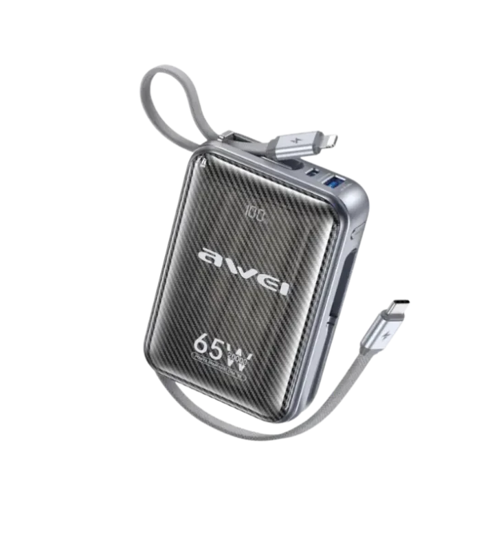 AWEI MH818 65W 20000mAh Power Bank with Built in Cables