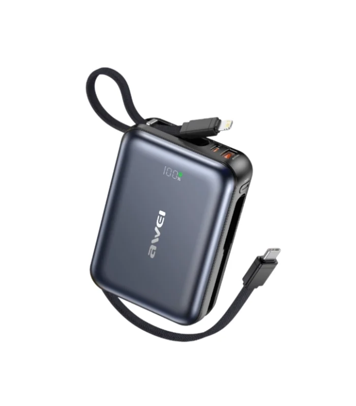 Awei C03 20000mAh 45W Power Bank with Built in Cables