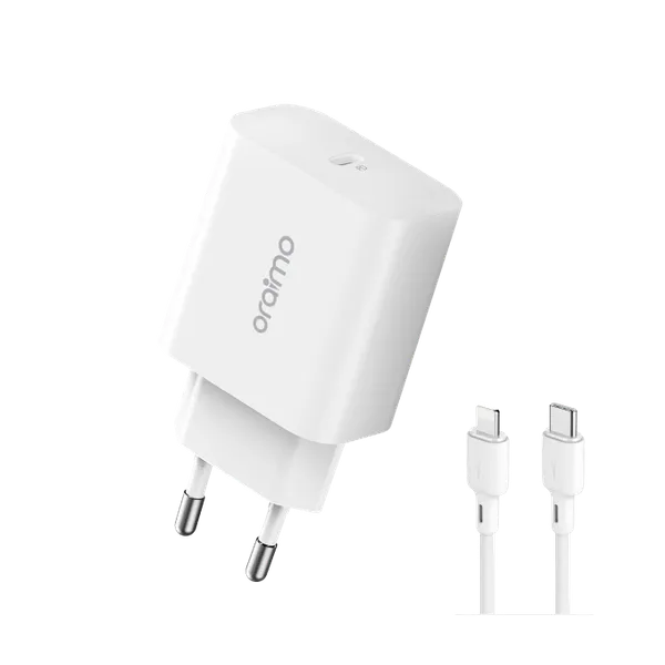 Oraimo PowerCube 202 EU 20W Fast Charger With Type-C to  Lightening Cable
