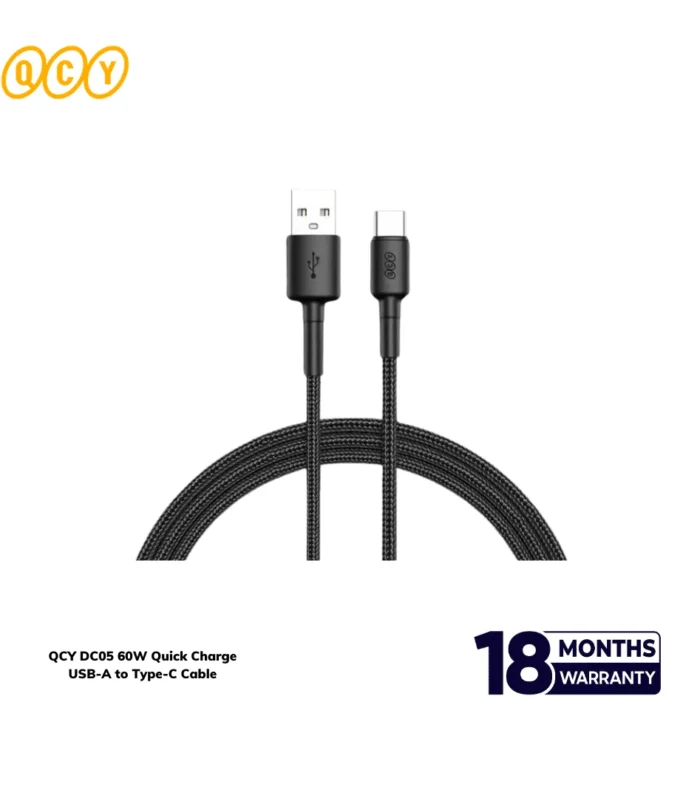 QCY DC05 60W Quick Charge USB-A to Type-C Cable