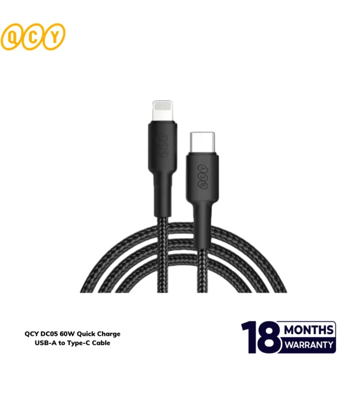 QCY DC08 30W Quick Charge PD Type-C Lightning Cable