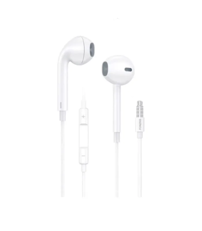 FONENG T15 Half-In-Ear 3.5mm Heavy Bass Earphone- White