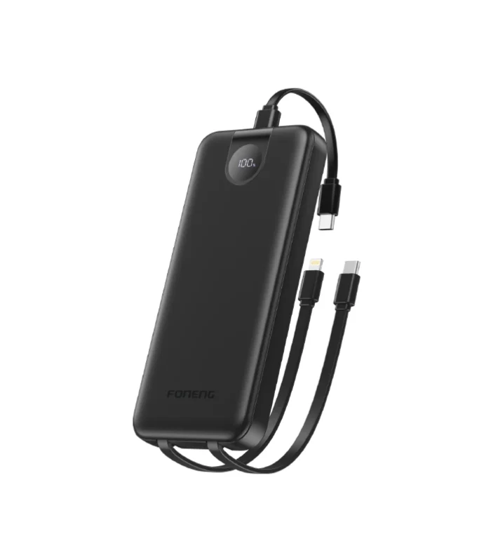 Foneng (PX106) 10000mah 22.5w Fast Charging Portable Power Bank with Built-In 3 Cables