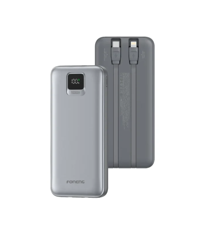 FONENG (PX135) 10000mah 22.5w Fast Charging Power Bank with Built-In 2 Cables
