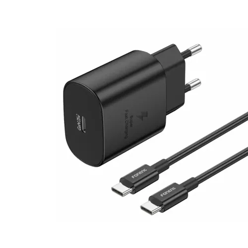 FONENG 45W GaN USB-C Wall Charger With Type-C Cable - (UK34) Black